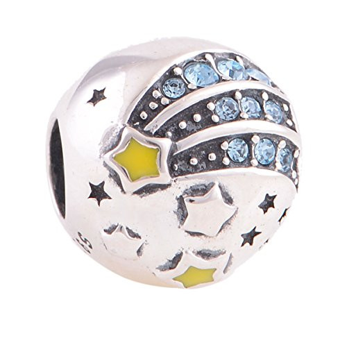 The Kiss Reach For The Stars with CZ 925 Sterling Silver Bead Fits European Charm Bracelet