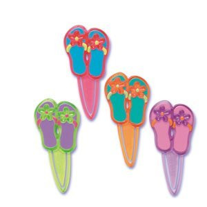 12 ct - Summer Flip Flop Bookmark Cupcake Picks