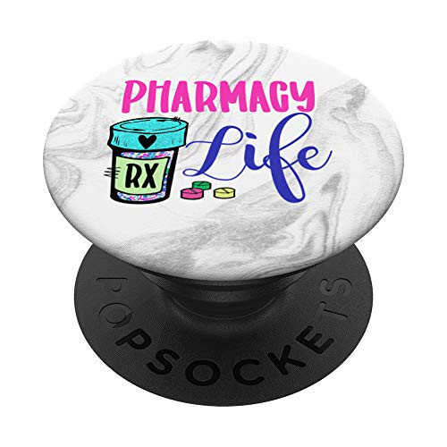 Cute pharmacy life medication pill pharmacist pharmacy tech PopSockets PopGrip: Swappable Grip for Phones  and  Tablets