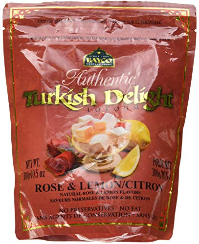 Bayco Confectionery - Authentic Turkish Delight - Rose  and  Lemon/Citron - 300g/10.5 oz