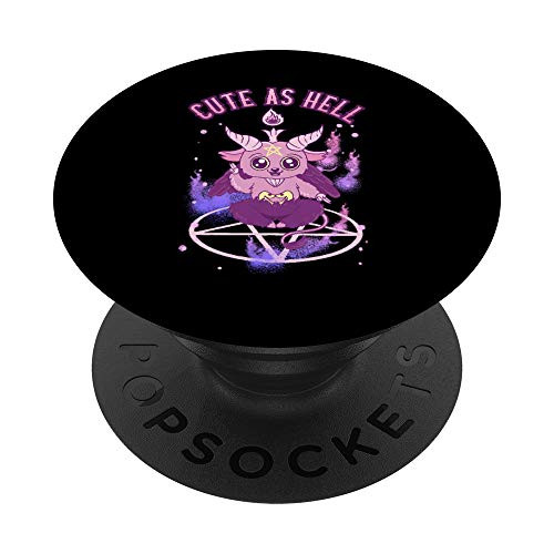 Cute As Hell Anime Kawaii Baphomet Pastel Goth Emo Pun PopSockets PopGrip: Swappable Grip for Phones  and  Tablets