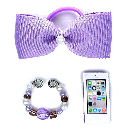 happyblockbuilder Compatible for Littlest Pet Shop LPS Accessories Bow Collar Phone Random Gift Bag Lots Craft Sets; Pets NOT Included (Lavender)