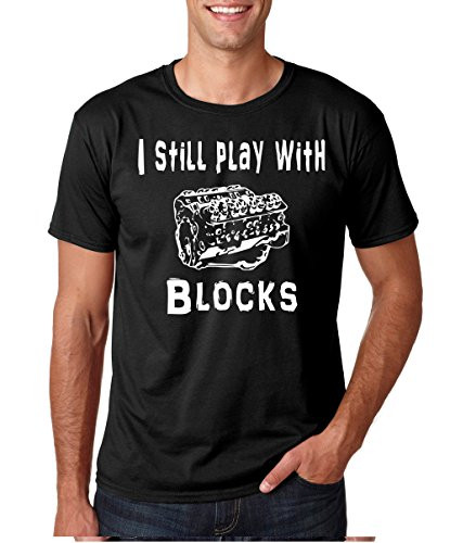 CBTWear I Still Play with Blocks - Mechanic Engine Block Funny Gift for Car Enthusiast Men's T-Shirt (Large, Black)