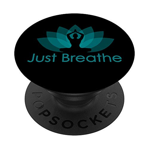Just Breathe Buddha Lotus Flower Meditation Yoga PopSockets PopGrip: Swappable Grip for Phones  and  Tablets