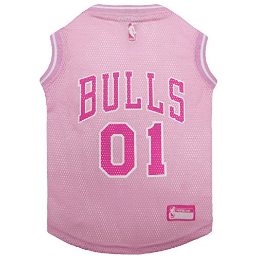 Pets First Chicago Bulls Pink Jersey, Medium