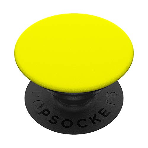 Bright Yellow Solid Color Gift Solid Yellow Sunny Hue Summer PopSockets Grip and Stand for Phones and Tablets