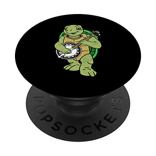 Banjo Turtle Vintage Funny Terrapin Bluegrass Graphic PopSockets Grip and Stand for Phones and Tablets