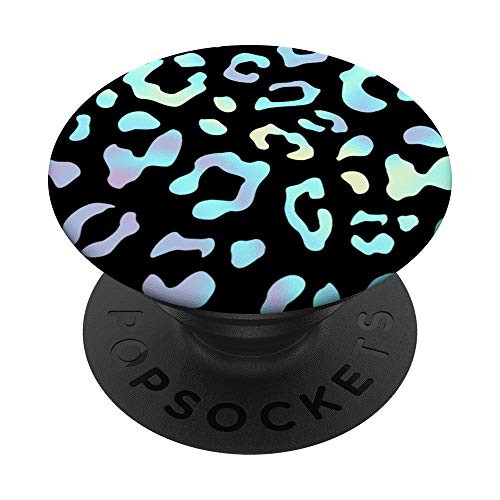 Rainbow Leopard Cheetah Black PopSockets PopGrip: Swappable Grip for Phones  and  Tablets