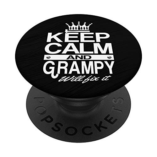 Keep Calm and Grampy Will Fix It Funny Grandpa Dad Men Gift PopSockets Grip and Stand for Phones and Tablets