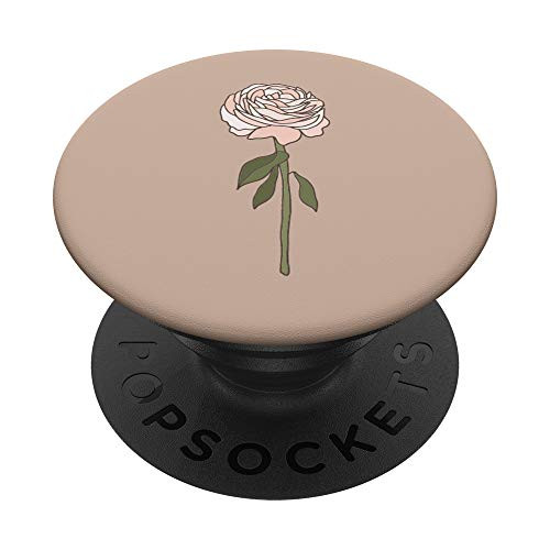 Botanical Flower Rose Boho Abstract Minimalist Beige PopSockets PopGrip: Swappable Grip for Phones  and  Tablets