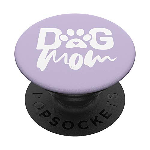 White Dog Mom Light Pastel Purple PopSockets PopGrip: Swappable Grip for Phones  and  Tablets