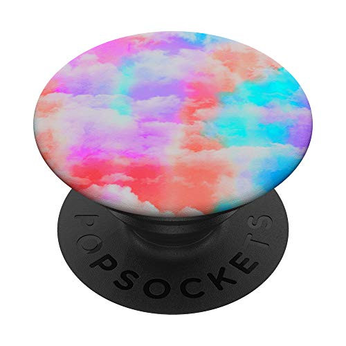 Pastel Watercolor Tie Dye Clouds Lavender Peach Coral Y2K PopSockets Grip and Stand for Phones and Tablets