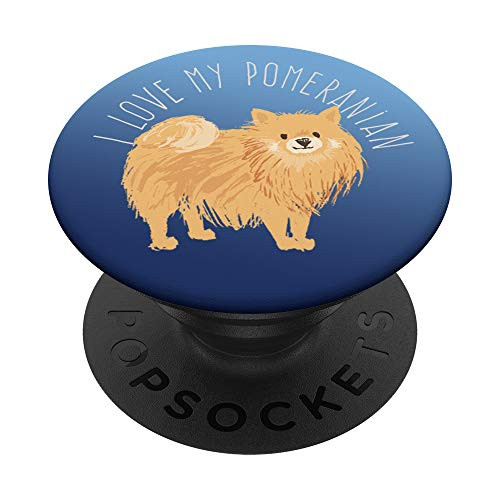 I Love My Pomeranian Tan Golden Brown Cute Puppy Dog PopSockets PopGrip: Swappable Grip for Phones  and  Tablets