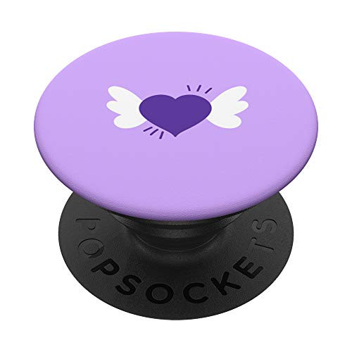 Cute Hand-Drawn Purple Angel-Heart on Lavender PopSockets PopGrip: Swappable Grip for Phones  and  Tablets