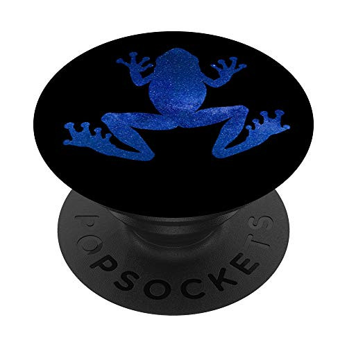Blue Sky  and  Stars, Milky Way Space Frog for Amphibian Lovers PopSockets Grip and Stand for Phones and Tablets
