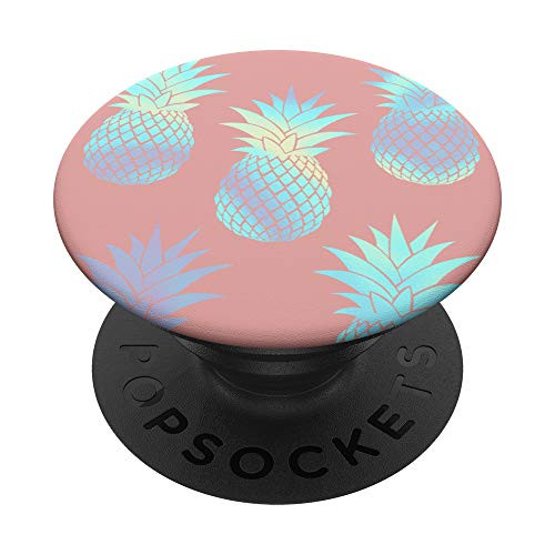 Rainbow Pineapple Pattern Rose PopSockets PopGrip: Swappable Grip for Phones  and  Tablets