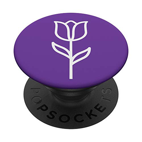 Purple Violet Minimalist Tulip Floral Design PopSockets PopGrip: Swappable Grip for Phones  and  Tablets