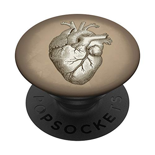 Anatomical human Heart vintage color Medicine Accessory PopSockets PopGrip: Swappable Grip for Phones  and  Tablets