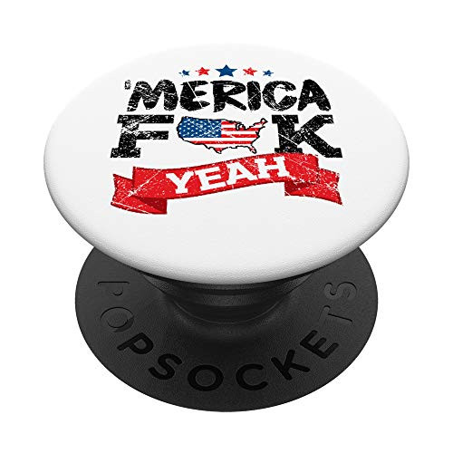 Merica FCK Yeah - 4th of July USA Stars Funny Quote PopSockets PopGrip: Swappable Grip for Phones and Tablets Merica FCK Yeah - 4th of July USA Stars Funny Quote PopSockets PopGrip: Swappable Grip for Phones and Tablets
