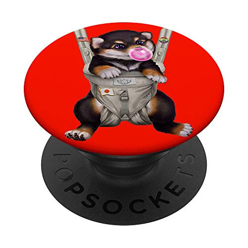 Black Tan Shiba Inu Dog in Baby Carrier with Bubble Gum PopSockets PopGrip: Swappable Grip for Phones  and  Tablets
