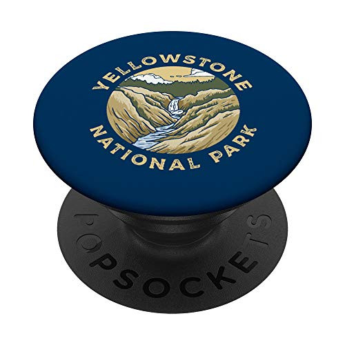 Yellowstone National Park Vintage Lower Falls 80s PopSockets PopGrip: Swappable Grip for Phones  and  Tablets
