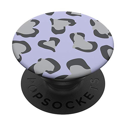 Purple Lavender Leopard Cheetah Animal Print Heart PopSockets PopGrip: Swappable Grip for Phones  and  Tablets