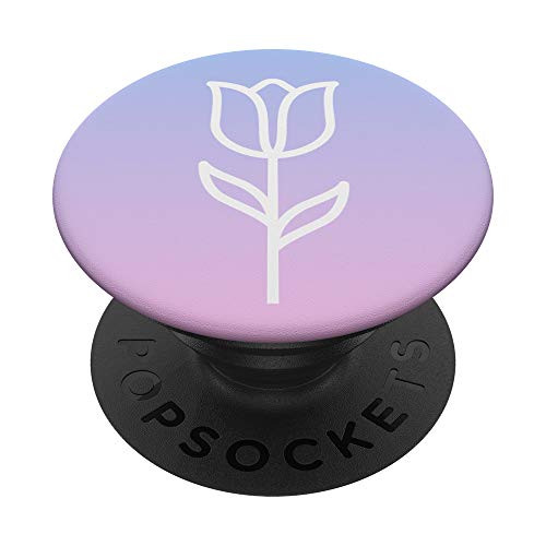 Violet Lavender Ombre Minimalist Tulip Floral Design PopSockets PopGrip: Swappable Grip for Phones  and  Tablets