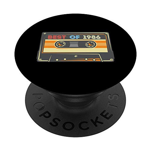 Vintage Best of 1986 Cassette Tape 35th Birthday Gifts PopSockets Grip and Stand for Phones and Tablets