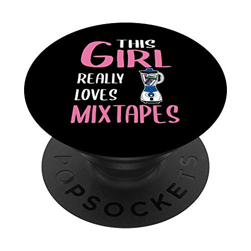 Womens Gift This Girl Really Loves Mixtapes PopSockets PopGrip: Swappable Grip for Phones  and  Tablets