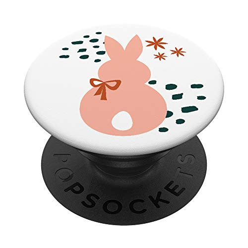 Easter Bunny Bow Pink Happy Egg Basket Stuffer Cute Rabbit PopSockets PopGrip: Swappable Grip for Phones  and  Tablets