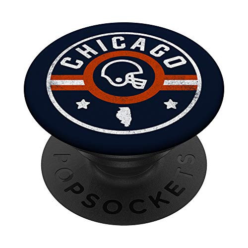 Chicago Football Stars and Stripes Illinois Outline PopSockets Grip and Stand for Phones and Tablets