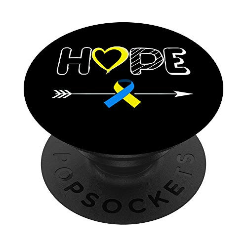 Hope Trisomy 21 Ribbon Down Syndrome Awareness PopSockets Grip and Stand for Phones and Tablets
