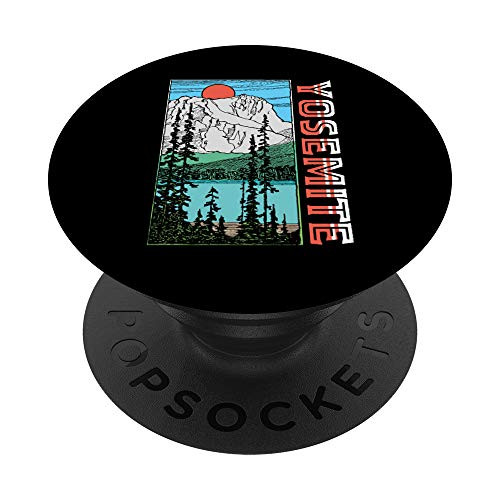 Yosemite National Park Illustration Vintage Graphic PopSockets Grip and Stand for Phones and Tablets