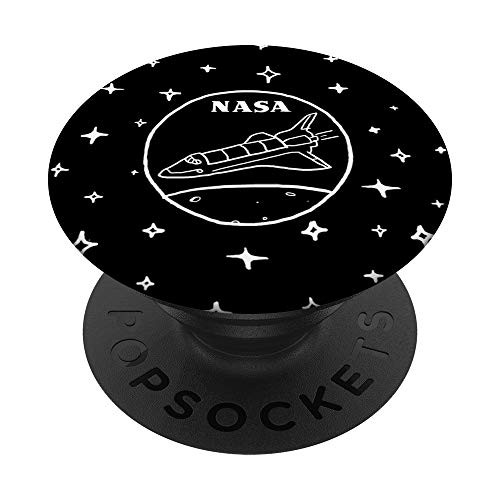 NASA Black And White Space Shuttle And Stars PopSockets Grip and Stand for Phones and Tablets