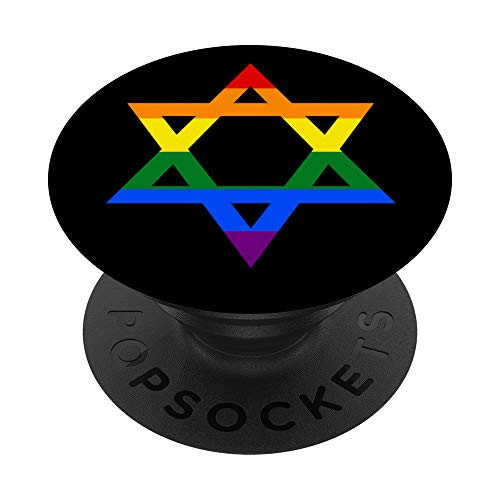 LGBT Jewish Star Gay Pride Flag - Lesbian, Gay, Bi, Trans PopSockets Grip and Stand for Phones and Tablets