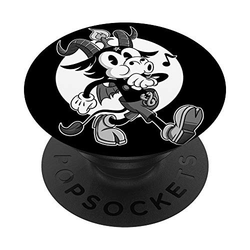 Blackcraft Atheist Satan Baphomet goat Retro Cartoon Lucifer PopSockets PopGrip: Swappable Grip for Phones  and  Tablets
