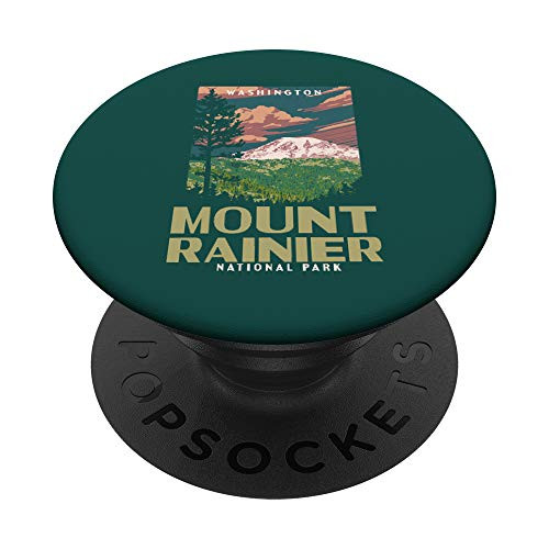 Mount Rainier National Park Washington Vintage WPA Style PopSockets PopGrip: Swappable Grip for Phones and Tablets Mount Rainier National Park Washington Vintage WPA Style PopSockets PopGrip: Swappable Grip for Phones and Tablets