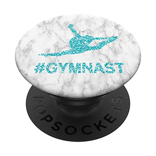Aqua Blue Teal Gymnast Gymnastics Design for Girls Teens PopSockets PopGrip: Swappable Grip for Phones  and  Tablets