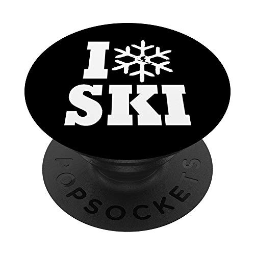 Skiing Gift I Love Ski Skier Gifts For Men  and  Women PopSockets PopGrip: Swappable Grip for Phones  and  Tablets