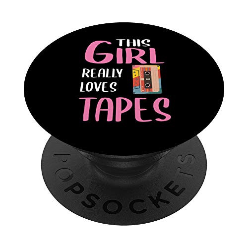 Womens Gift This Girl Really Loves Tapes PopSockets PopGrip: Swappable Grip for Phones  and  Tablets