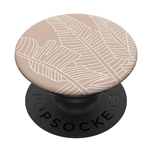 Banana Leaves Botanical Tropical Plant Boho Beige Neutral PopSockets PopGrip: Swappable Grip for Phones  and  Tablets