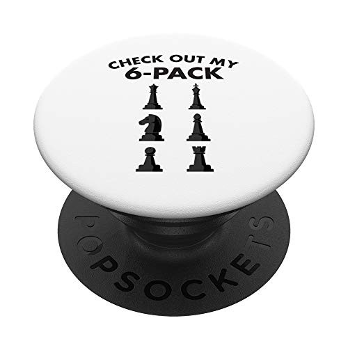Chess Player Design Gift Funny Check Out My 6-Pack PopSockets PopGrip: Swappable Grip for Phones  and  Tablets
