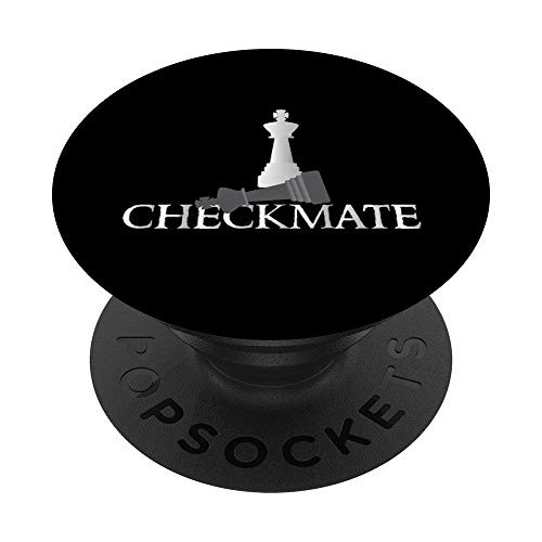 Checkmate - Chess Lovers Quote Saying - King Piece PopSockets Grip and Stand for Phones and Tablets