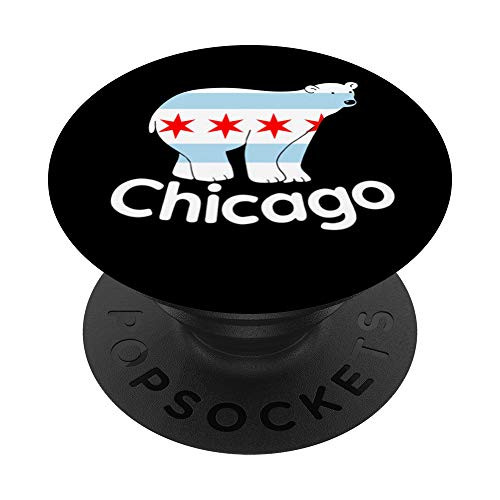 CHICAGO Flag Bear PopSocket PopSockets Grip and Stand for Phones and Tablets