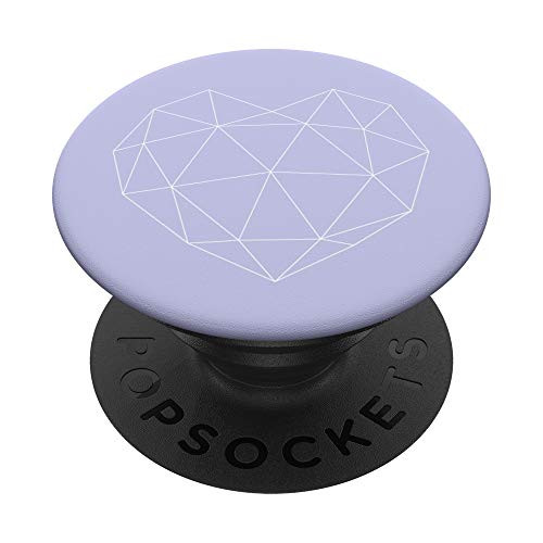 Cute Geometric Heart Shape Purple Lavender Design PopSockets PopGrip: Swappable Grip for Phones  and  Tablets