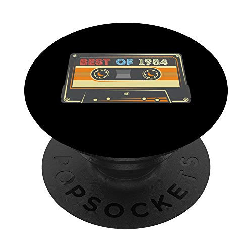 Vintage Best of 1984 Cassette Tape 37th Birthday Gifts PopSockets Grip and Stand for Phones and Tablets