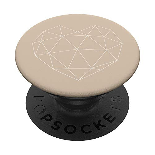 Cute Geometric Heart Shape Sandy Beige Design PopSockets PopGrip: Swappable Grip for Phones  and  Tablets