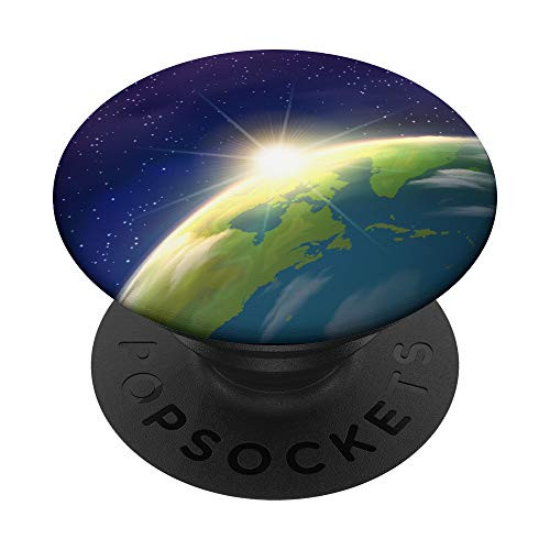 Astronaut Gift Solar Eclipse Sun Galaxy Stars Earth Planet PopSockets PopGrip: Swappable Grip for Phones  and  Tablets