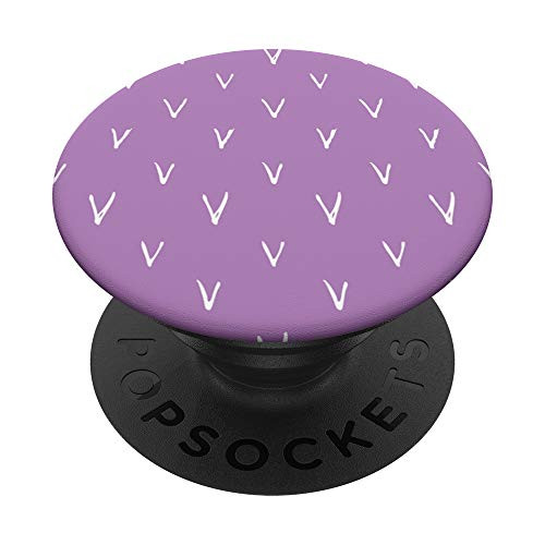 Lavender Purple V Pattern Illustrated Design PopSockets PopGrip: Swappable Grip for Phones  and  Tablets