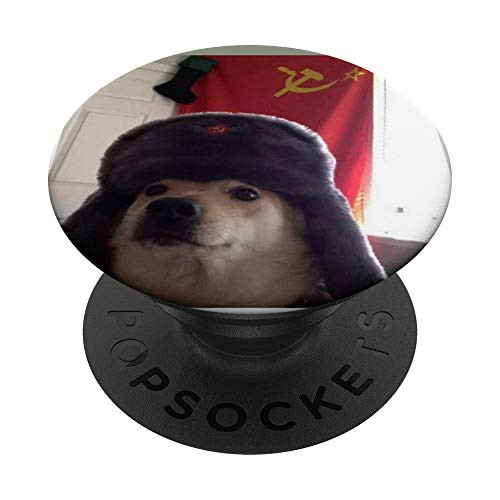 Soviet Communist Marxist meme dog - Funny Quotes Merch PopSockets PopGrip: Swappable Grip for Phones  and  Tablets